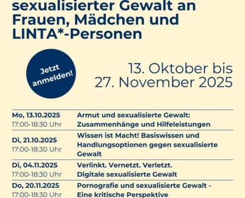 Fotoausschnitt aus Flyer "Digitale Vortragsreihe zu sexualisierter Gewalt 2025"
