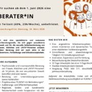 Auszug aus der Stellenausschreibung für ein*e Berater*in zum 01.06.2026